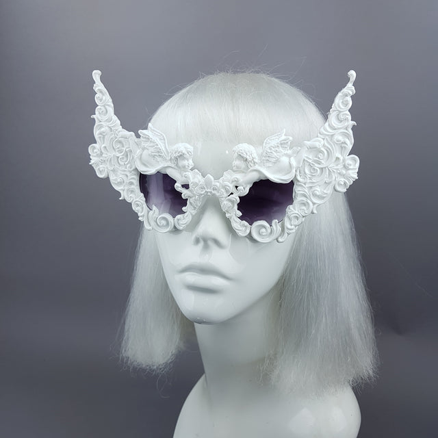 "Decadence" Outrageous White Filigree Sunglasses