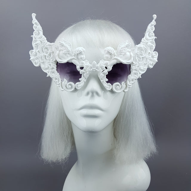 "Decadence" Outrageous White Filigree Sunglasses