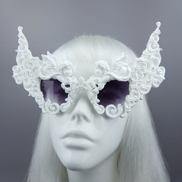 "Decadence" Outrageous White Filigree Sunglasses