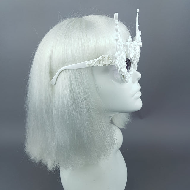 "Decadence" Outrageous White Filigree Sunglasses