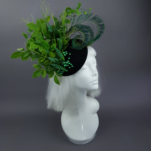 "Sugar Snap" Peas, Peapod and Leaf Fascinator Hat