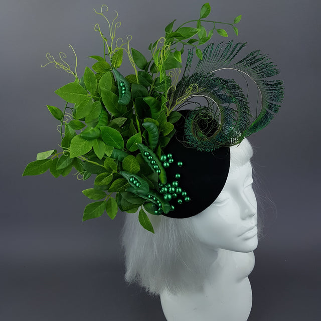"Sugar Snap" Peas, Peapod and Leaf Fascinator Hat