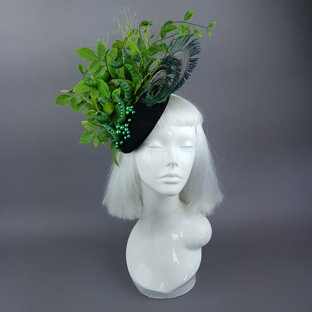 "Sugar Snap" Peas, Peapod and Leaf Fascinator Hat