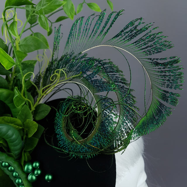 "Sugar Snap" Peas, Peapod and Leaf Fascinator Hat