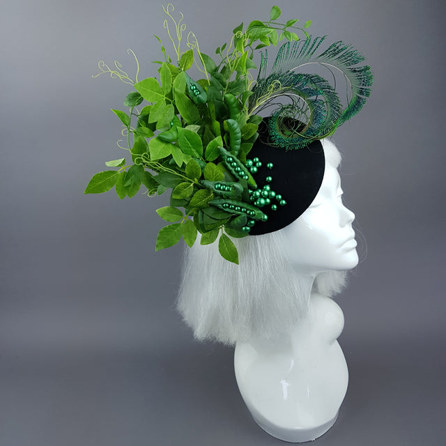 "Sugar Snap" Peas, Peapod and Leaf Fascinator Hat