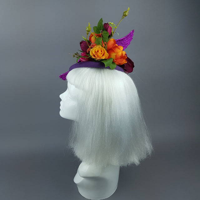 "Fantabulous" Colourful Flamingo & Flower Fascinator Hat