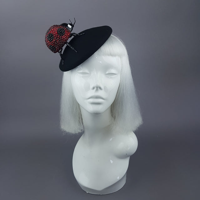 "Alyssum" Red Crystal Ladybird Fascinator Hat