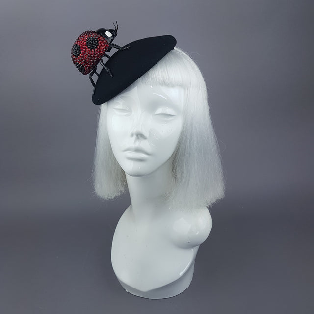 "Alyssum" Red Crystal Ladybird Fascinator Hat