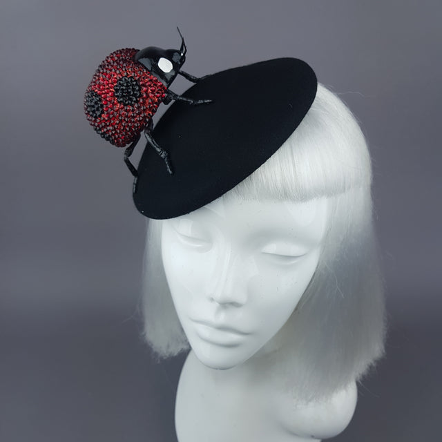 "Alyssum" Red Crystal Ladybird Fascinator Hat