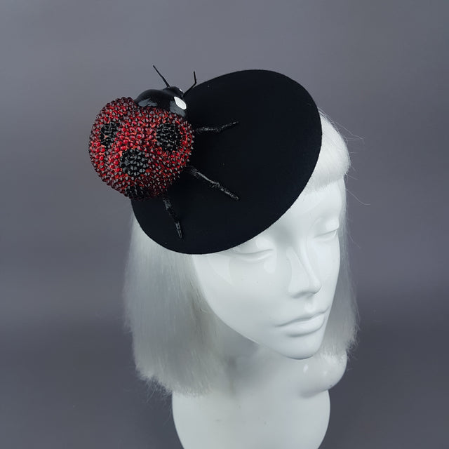 "Alyssum" Red Crystal Ladybird Fascinator Hat