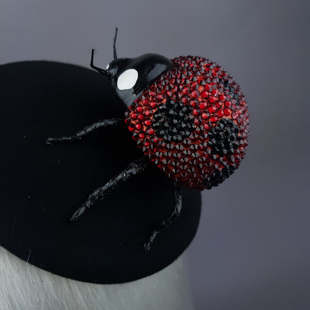 "Alyssum" Red Crystal Ladybird Fascinator Hat
