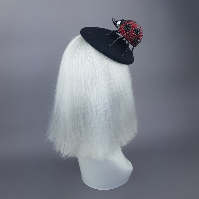 "Alyssum" Red Crystal Ladybird Fascinator Hat