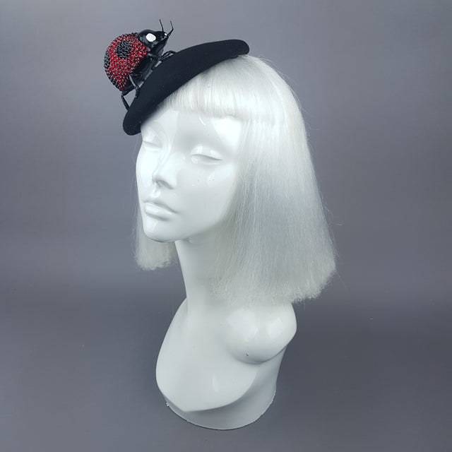 "Alyssum" Red Crystal Ladybird Fascinator Hat