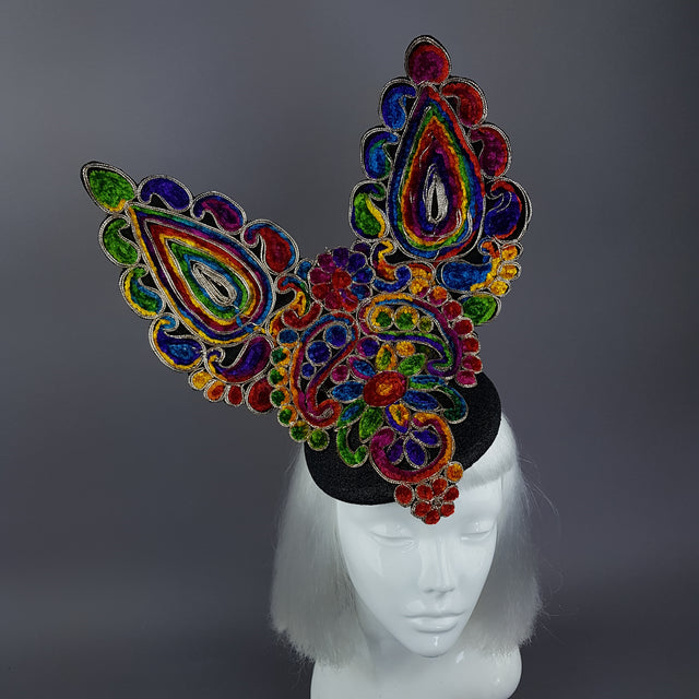 "Eirisse" Colourful Bunny Rabbit Ear Fascinator Hat