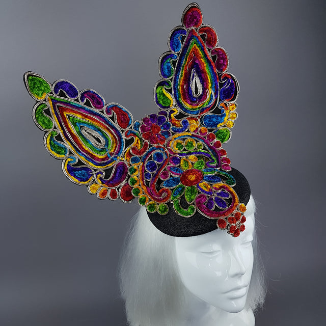 "Eirisse" Colourful Bunny Rabbit Ear Fascinator Hat