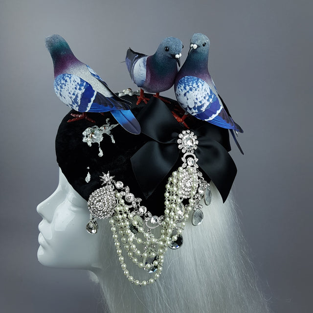 "Merde" Quirky Chic Pigeon Poop Fascinator Hat