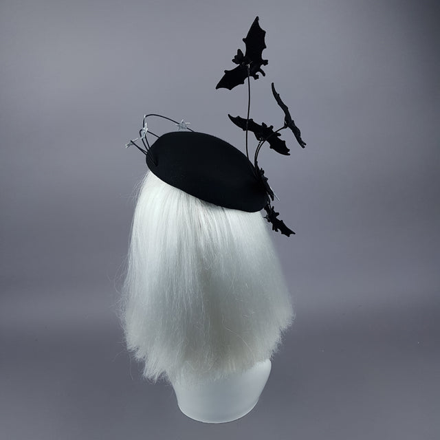 "Nisha" Flying Bat & Silver Stars Fascinator Hat
