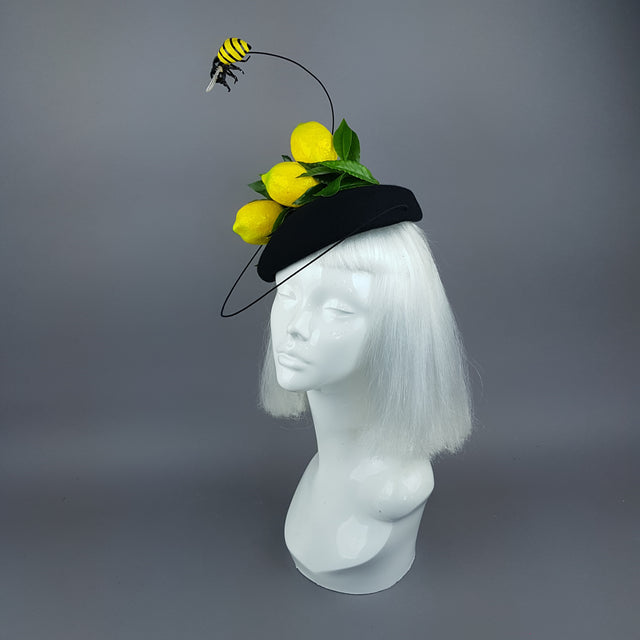 "Amarillo" Lemon & Bee Fascinator Hat