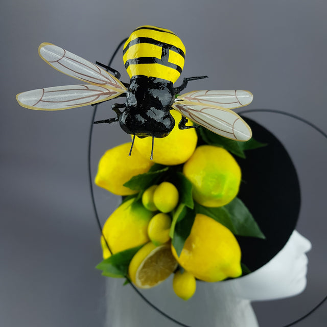 "Amarillo" Lemon & Bee Fascinator Hat