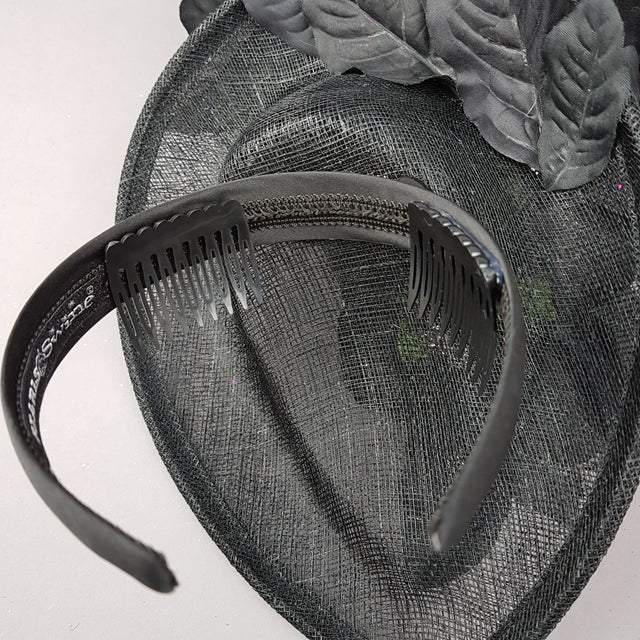 "Kiara" Black Rose & Butterfly Fascinator Hat