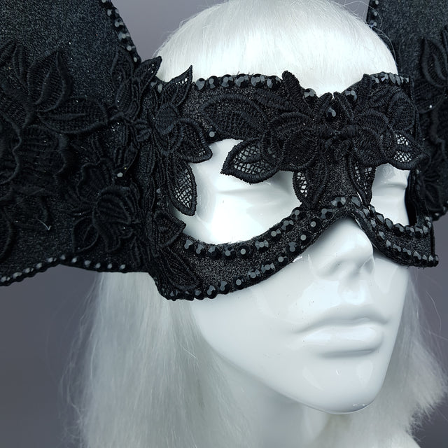 "Kiore" Black Giant Mouse Ears Mask