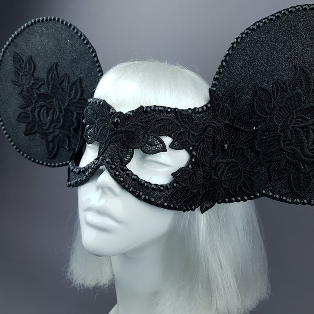 "Kiore" Black Giant Mouse Ears Mask
