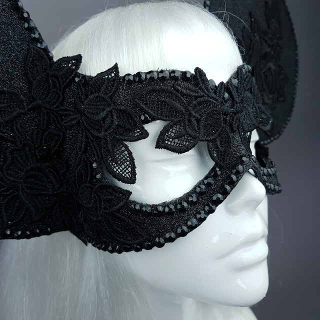 "Kiore" Black Giant Mouse Ears Mask