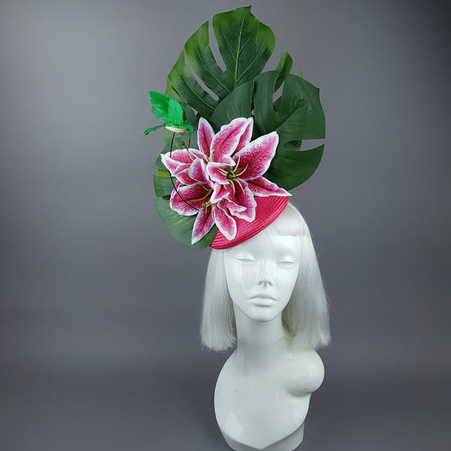 "Vuelo" Tropical Lily & Hummingbird Fascinator Hat