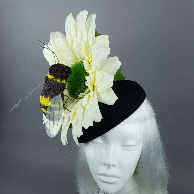 "Pipi" Bee & Ivory Flower Fascinator Hat