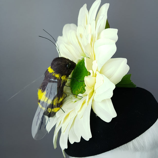 "Pipi" Bee & Ivory Flower Fascinator Hat