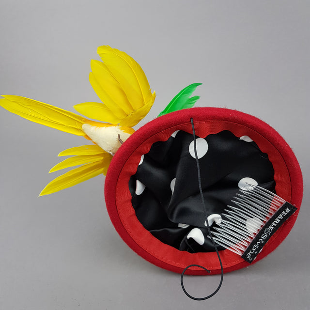 "Soen" Kissing Birds & Mushrooms Fascinator Hat
