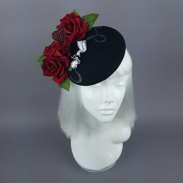 "Smitten" Snails in Love Fascinator Hat