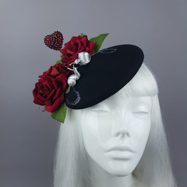 "Smitten" Snails in Love Fascinator Hat