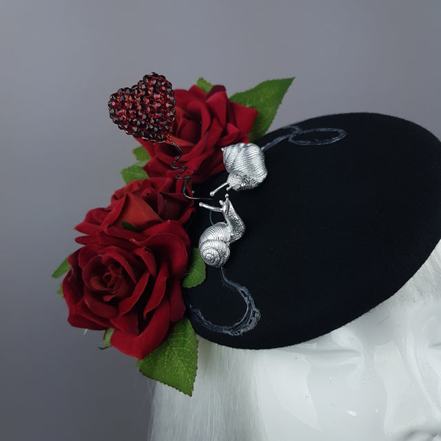 "Smitten" Snails in Love Fascinator Hat