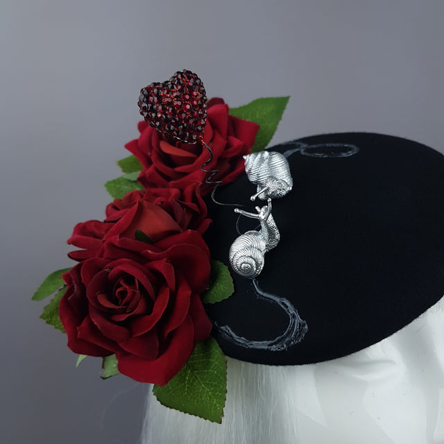 "Smitten" Snails in Love Fascinator Hat