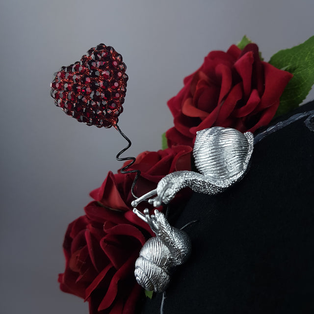 "Smitten" Snails in Love Fascinator Hat