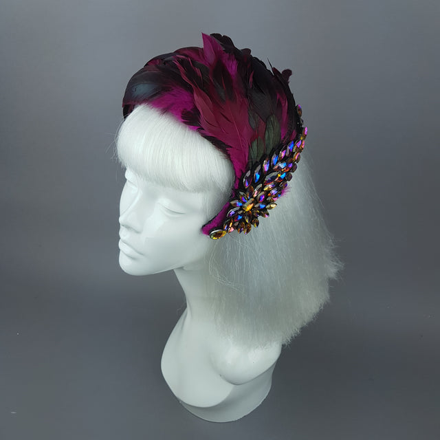 "Plume in Pink" Vintage Inspired Feather & Jewel Fascinator