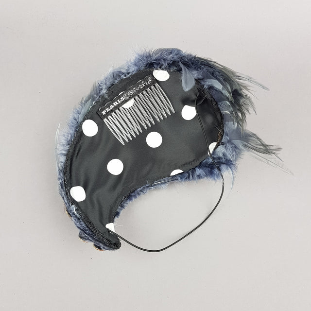"Plume in Grey" Vintage Inspired Feather & Jewel Fascinator