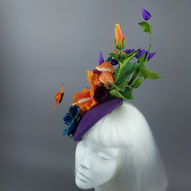 "Titania" Colourful Flower & Hummingbird Fascinator