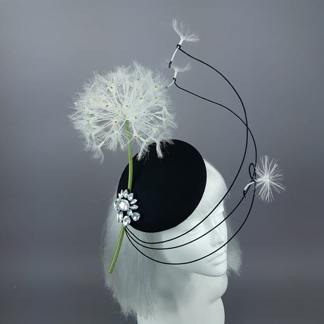 "Dandy" Dandelion & Jewel Fascinator Hat