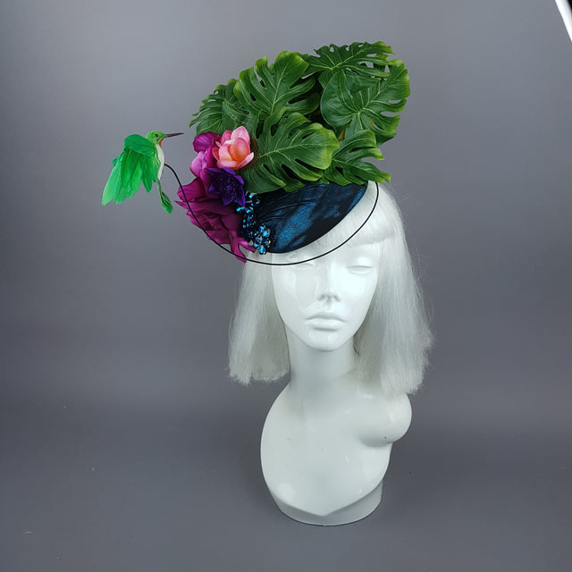 "Nectar" Tropical Hummingbird Leaf Fascinator