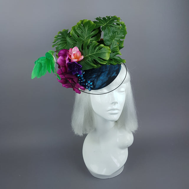 "Nectar" Tropical Hummingbird Leaf Fascinator