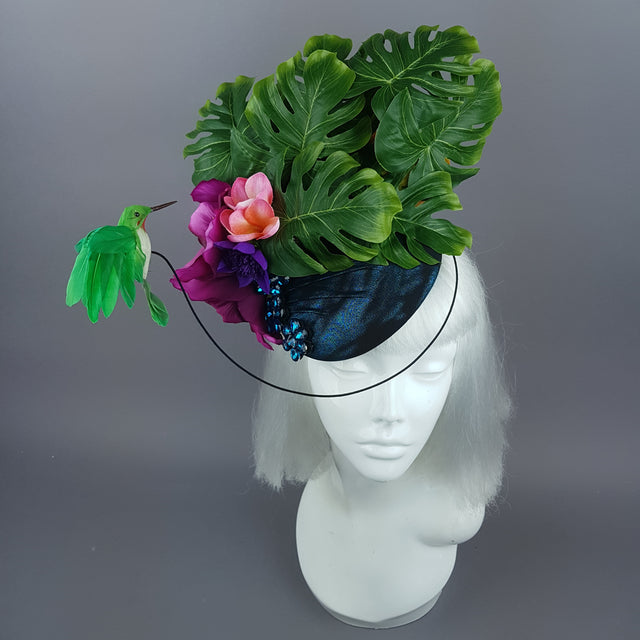 "Nectar" Tropical Hummingbird Leaf Fascinator