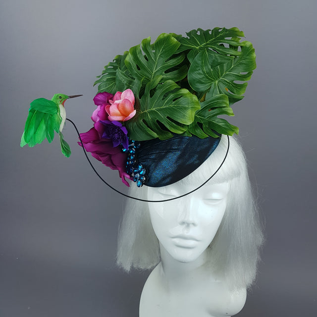 "Nectar" Tropical Hummingbird Leaf Fascinator