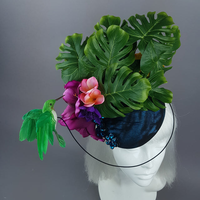 "Nectar" Tropical Hummingbird Leaf Fascinator