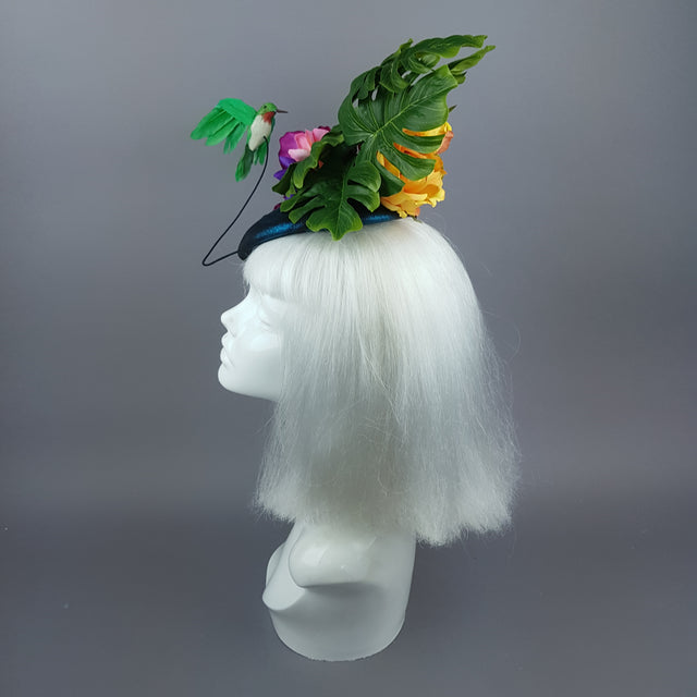 "Nectar" Tropical Hummingbird Leaf Fascinator