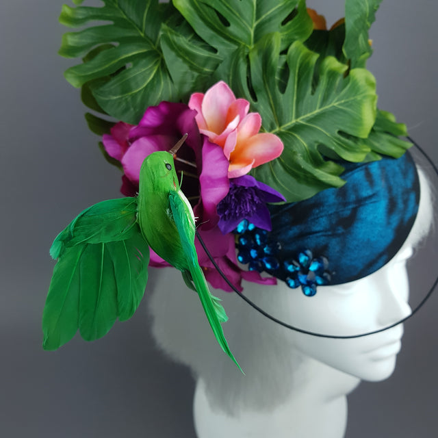 "Nectar" Tropical Hummingbird Leaf Fascinator