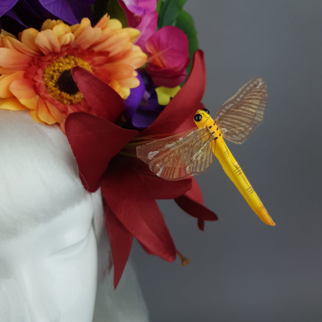 "Raumati" Parrot & Bright Tropical Flower Headpiece