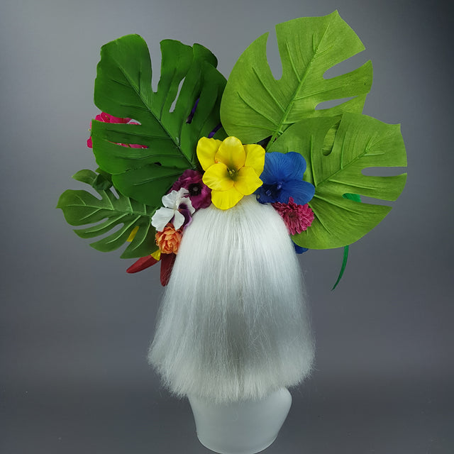 "Raumati" Parrot & Bright Tropical Flower Headpiece
