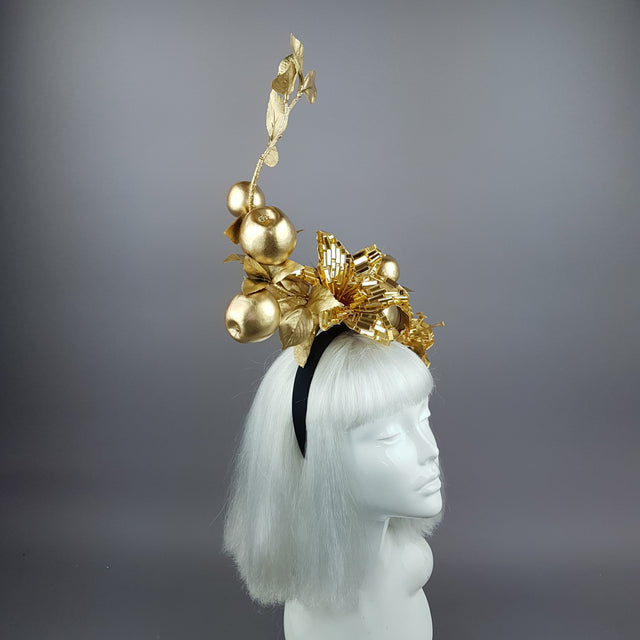 "Fleur de Pomme" Apple & Gold Lily Headpiece